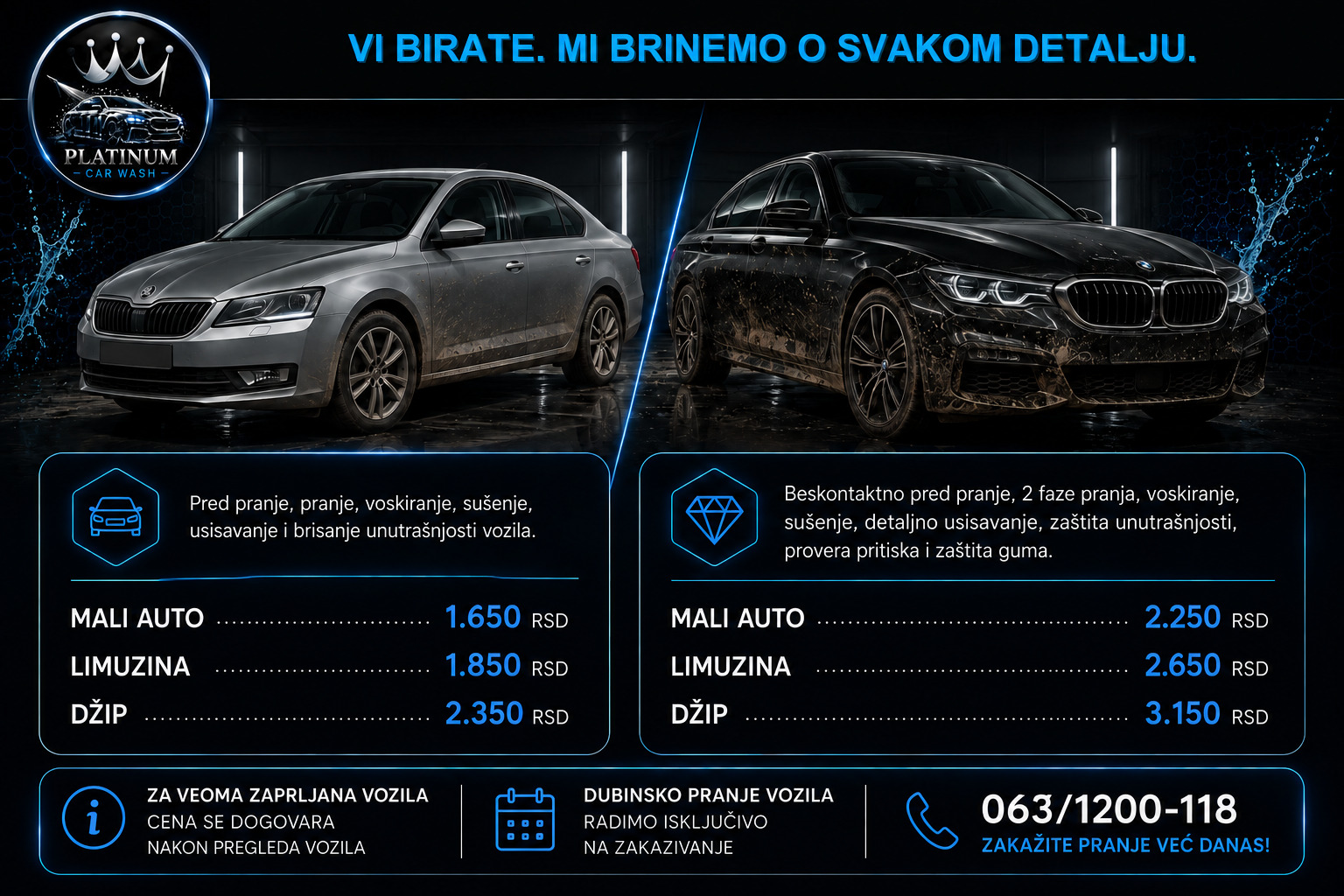 Platinum Car Wash cenovnik