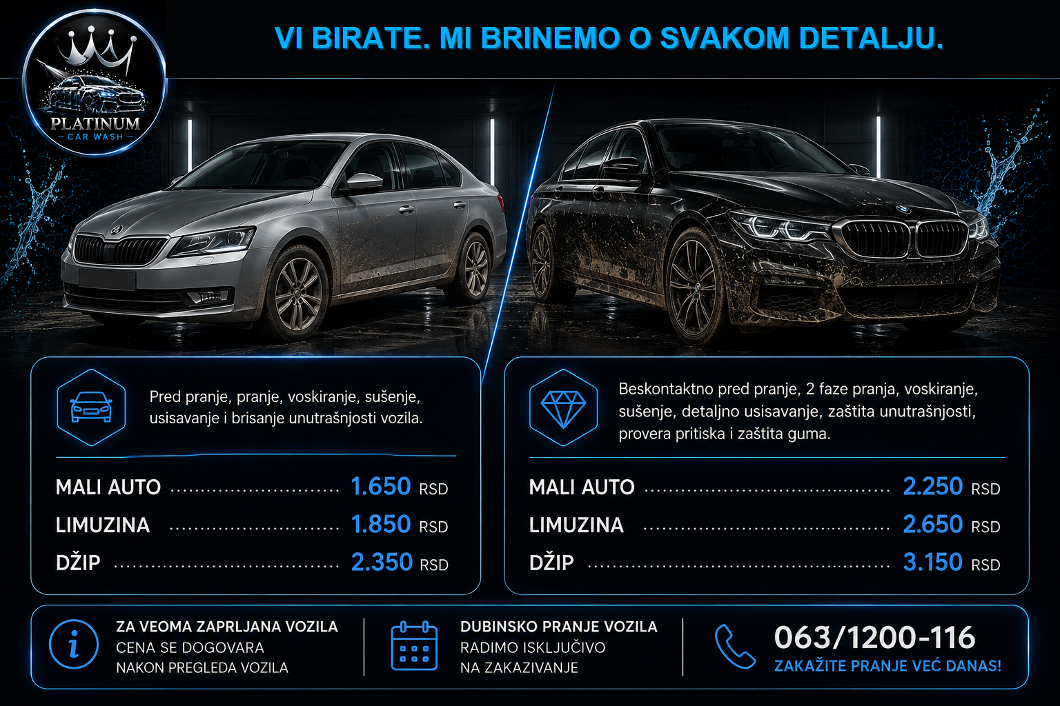 Platinum Car Wash cenovnik
